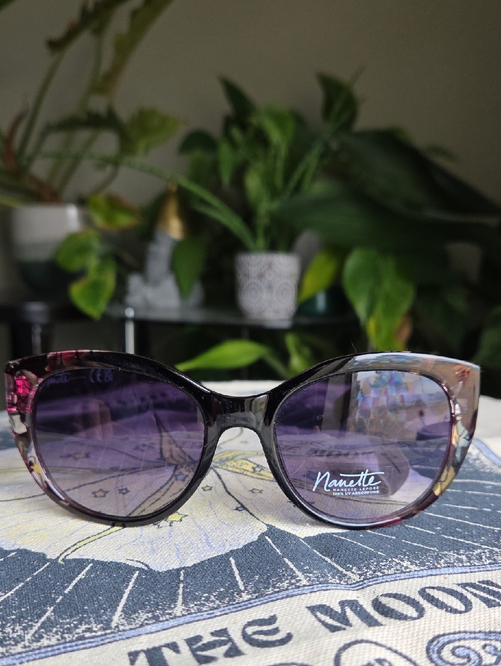 Nannette Lepore Black & Floral  Sunglasses